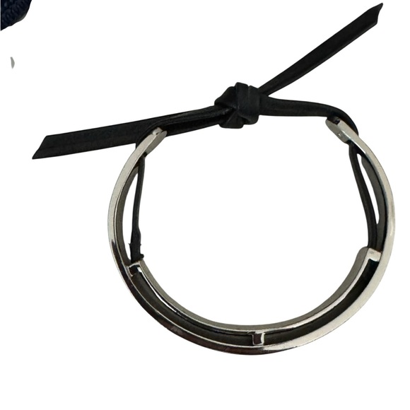 Coach Rare Silver Toned & Leather Bracelet EUC - Picture 1 of 3